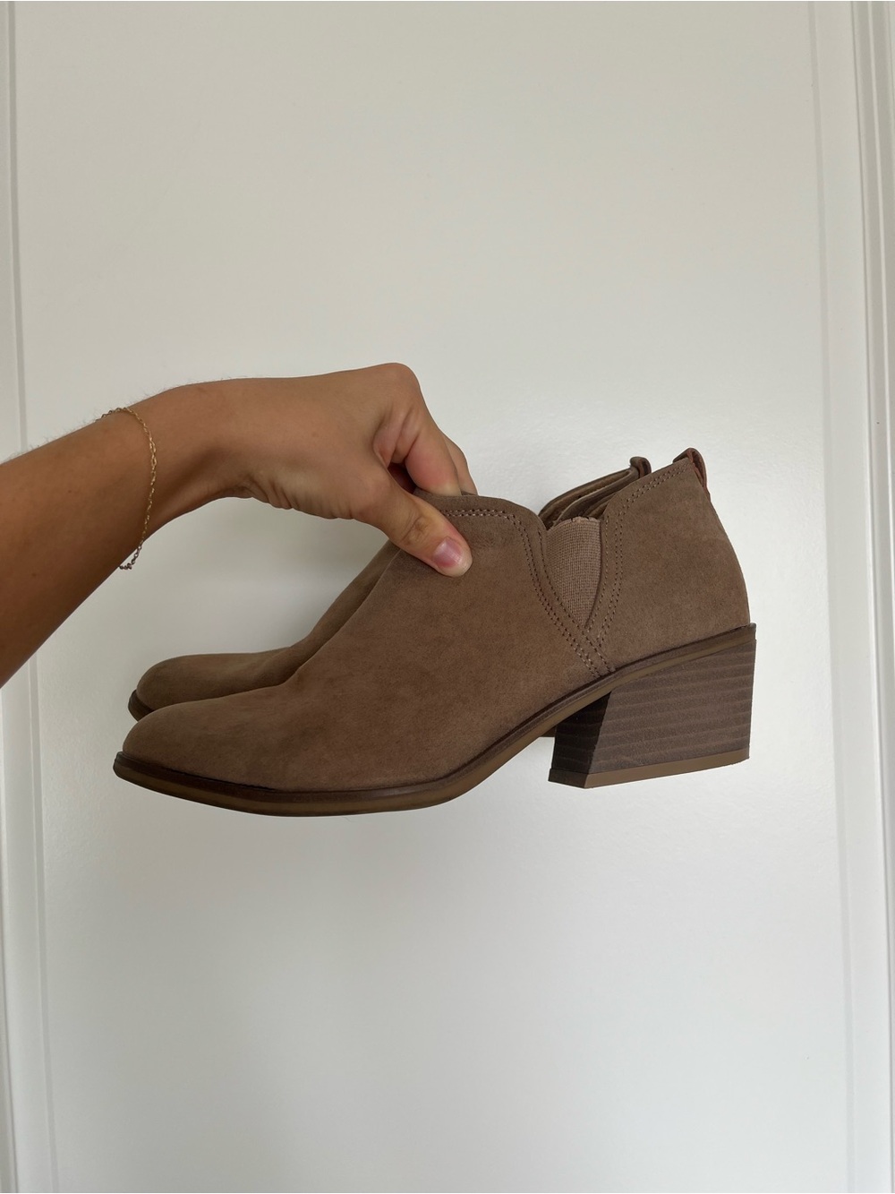 Taupe Suede Women's Low Booties NWOT